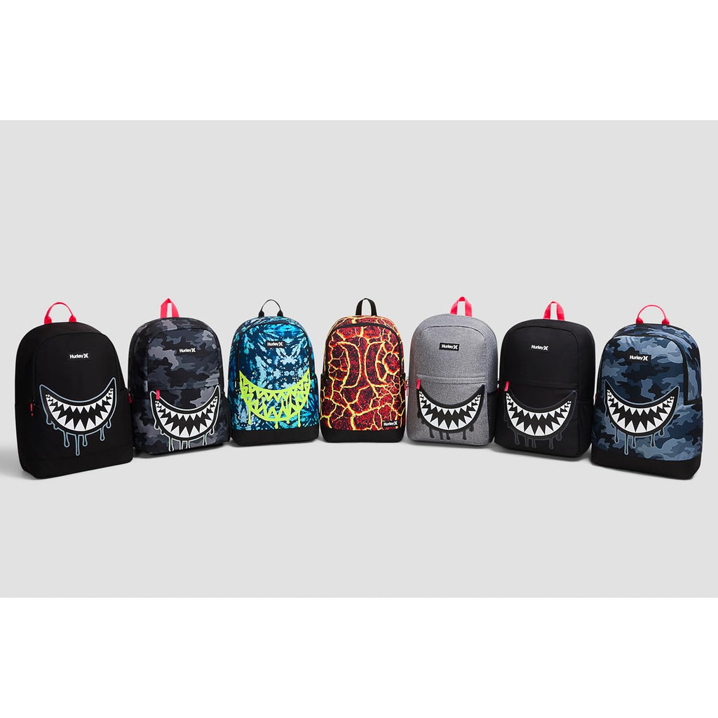 Hurley Unisex-Kids Graphic Backpack, Blue Lazer/Black, One Size