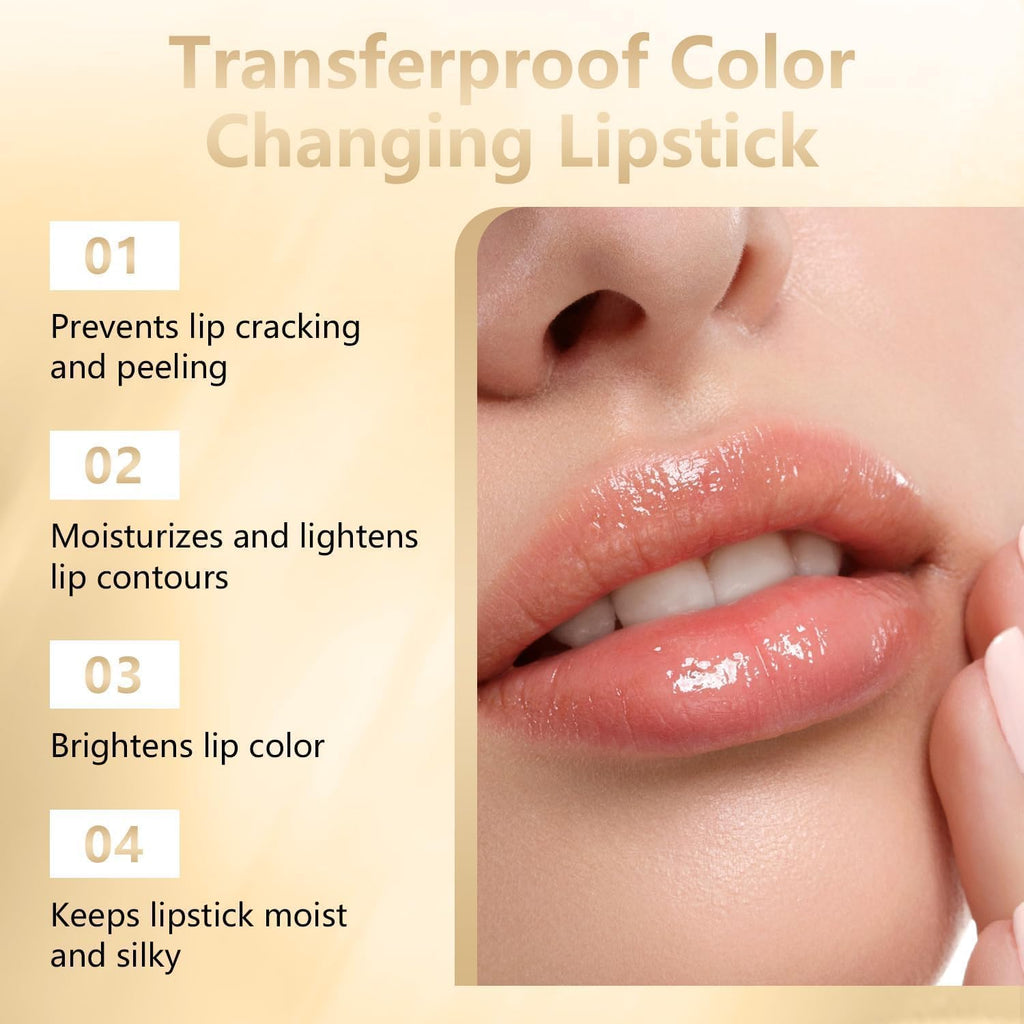 Color Changing Lipstick for Older Women, pH Adjusting Clear Lip Gloss, Transfer-Proof, Long-Lasting Hydration, 8+ Hours, 2 Pieces