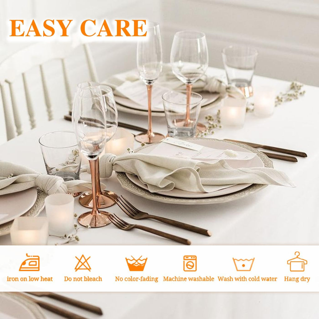WIGENIUS 6 Pack White Table Cloth Rectangle Tablecloths 60X102 Inch,Polyester Table Cloth for 6 Foot Rectangle Tables,Wrinkle Resistant Washable Fabric Table Covers for Party,Wedding Banquet