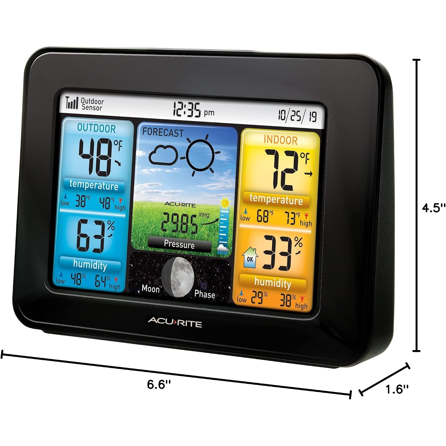 Acurite Wireless Home Weather Station With Color Display, Indoor Outdoor Thermometer And Temperature Sensor (02077M)