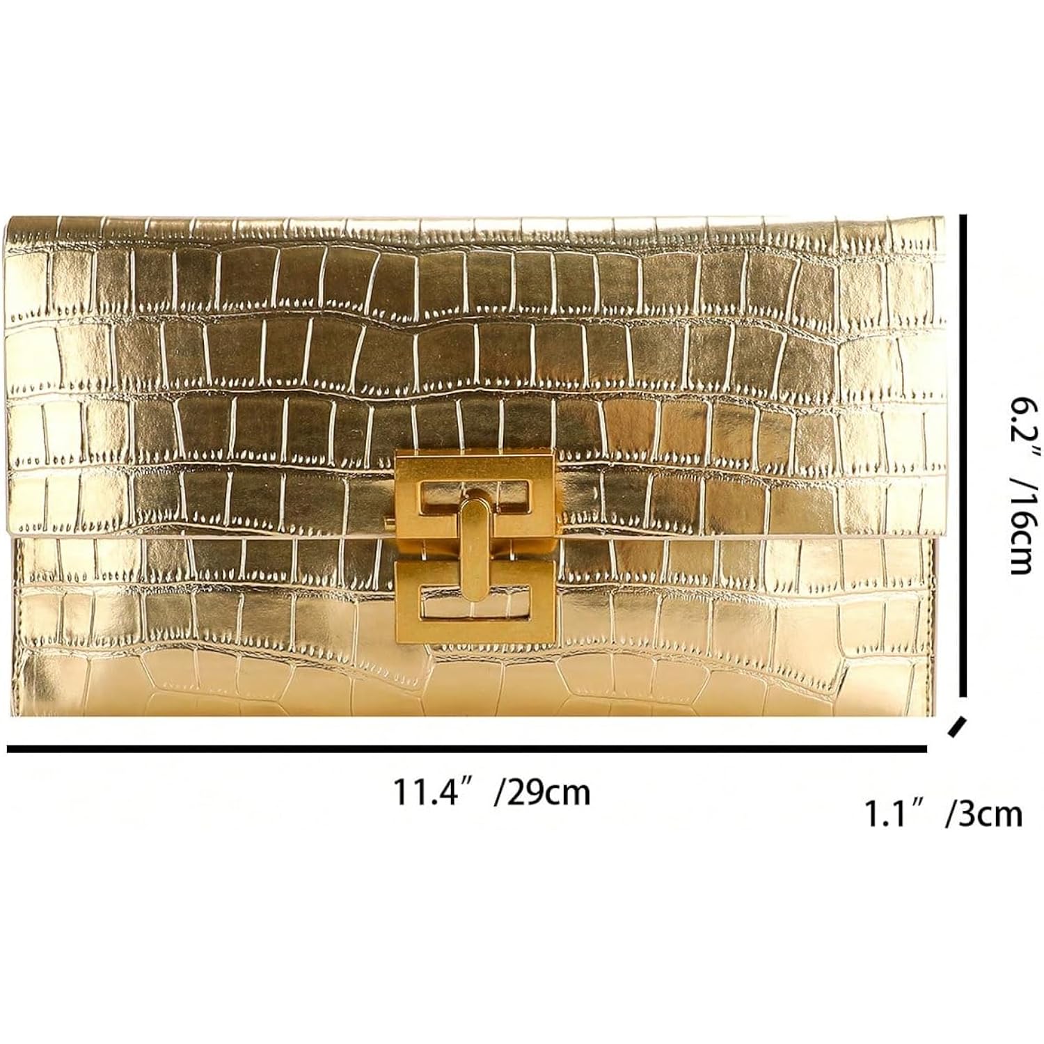 Verdusa Women'S Clutch Evening Bags Trendy Envelope Handbags Metallic Purses Formal Wedding