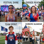 Ucanbe Red White Blue Body Glitter Stick For Fourth Of July Singer Concerts Music Festivals, Face Glitter Makeup For Face Body Hair Eyes & Lips, Chunky Glitter For Women 1.2Oz