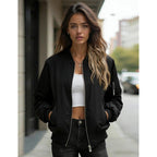 Zeagoo Women'S Bomber Jacket Casual Coat Zip Up Spring Fall Clothes With Pockets S-Xxl