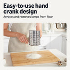 Amazon Basics Stainless Steel Flour Sifter, 3 Cup Capacity For Fine Or Coarse Flour, Dishwasher-Safe
