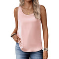 Zeagoo Silk Satin Tank Tops for Women Scoop Neck Sleeveless Camisole Tops 2026 Summer Basic Blouses