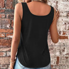 JTI Womens Tank Tops Cami Sleeveless Camisole Blouse Curved Hem Spring Summer Basic Button Down Cute Sexy Tanks Fashion