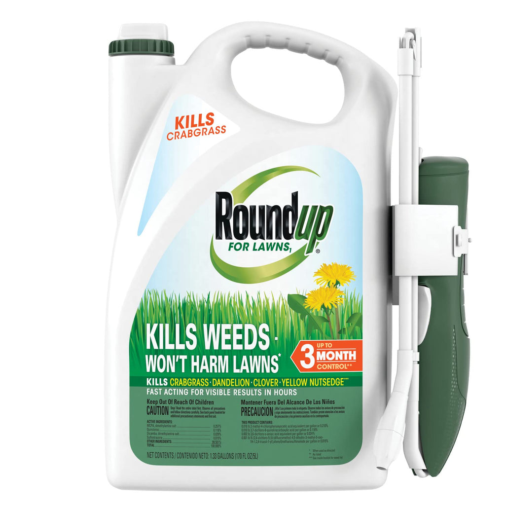 Roundup For Lawns1 With Extend Wand, 1.33 Gal. | Indoor/Outdoor Use, Easy Monitoring, 2 Pre-Filled Bait Stations