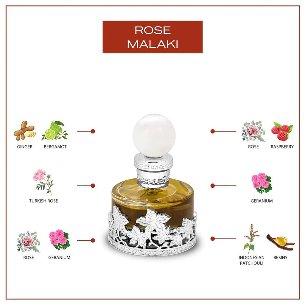 Swiss Arabian Rose Malaki - Luxury Products From Dubai - Long Lasting And Addictive Personal Perfume Oil Fragrance - A Seductive, Signature Aroma - The Luxurious Scent Of Arabia - 1 Oz
