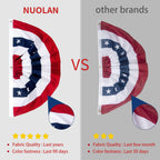 2X4 Ft American Pleated Fan Flag, Patriotic Half Fan Bunting Flag, Indoor Outdoor For Red White Blue Usa 250Th Anniversary 4Th Of July Decoration Patriotic Decor Memorial Day (Set Of 5)