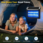 Solar Bug Zapper Outdoor, 4500V Solar Mosquito Zapper Outdoor Waterproof, 1/2 Acre Coverage Rechargeable Electric Fly Zapper, Cordless Portable Mosquito Traps For Backyard, Patio, Camping, Indoor