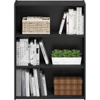 Furinno PASIR Book Shelf, 3-Tier Bookshelf, Storage Shelves Bookcase, 9.7 x 23.7 x 31.5, for Living Room, Bedroom, Home Office, Americano