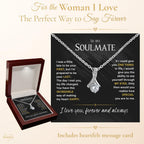 To My Soulmate Necklace For Women, Soul Mate Jewelry, for Girlfriend, Future Wife, To My Wife from Husband Necklaces For Women Pendant With Sentimental Message Card in Elegant Box