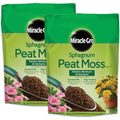 Miracle-Gro Sphagnum Peat Moss, 8 Qt. (2-Pack) | Enriched With Plant Food, Add To Potting Mix And Native Soil