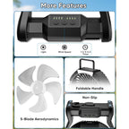 Portable Rechargeable Fan, 20000Mah Battery Powered Camping Fan With Led Light & Hook, 270° Adjustable, 4-Speed, 4H Timer Camping Essentials For Outdoor Tent Travel Bbq Car, Gifts For Men Dad