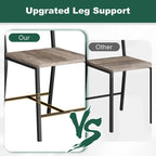 Shintenchi Kitchen Table Chairs Set Of 4, Dining Table Set For 4 With Bench And Chairs, 4 Pieces Kitchen Table Set With Storage Rack & Metal Frame For Small Space, Oak Gray