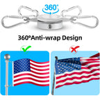 Anovo Flag Pole Rings, Flagpole Rings Aluminum Alloy 360° Rotating Anti Wrap Flag Mounting Spinning Ring Clips For 0.75-1.02 Inch Diameter Flagpole(1 Inch -Pack Of 2, Silver)