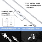 Jewlpire 1.5mm Rope Chain 925 Sterling Silver Chain Necklace for Women, 14K Gold Plated Chain for Women Sturdy Women's Chain Necklaces, 16 18 20 22 24 26 Inch