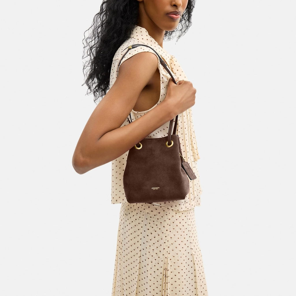 Coach Women'S Leather Jade Drawstring Bucket Bag