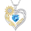 Iefil Mothers Day Gifts for Mom - 925 Sterling Silver Sunflower Necklaces for Women, Birthstone Jewelry Gifts for Mom/Mother in Law