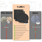 Walfos Silicone Trivet Mats - 4 Heat Resistant Pot Holders, Multipurpose Non-Slip Hot Pads for Kitchen Potholders, Hot Dishers, Jar Opener, Spoon Holder, Food Grade Silicone & BPA Free (Black)