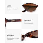 SOJOS Trendy Polarized Oval Sunglasses for Women Retro Chic 90s Shades Lightweight Sunnies SJ2656