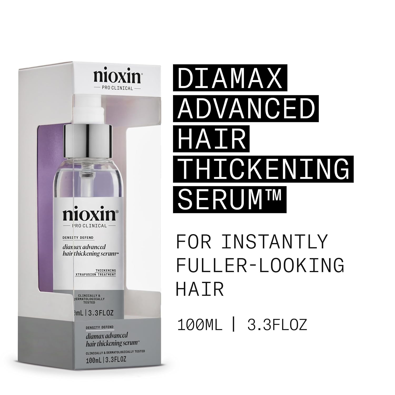 Nioxin Hair Thickening Serum | Night Density Rescue Serum | Density Defend Diamax Advanced | For Thicker, Fuller-Looking Hair | Against Breakage