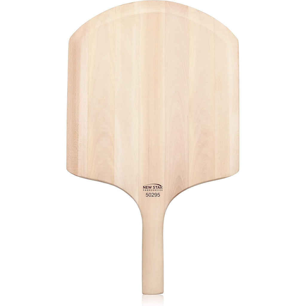 New Star Foodservice 50295 Restaurant-Grade Wooden Pizza Peel, 16" L X 14" W Plate, With 8" L Wooden Handle, 24" Overall Length
