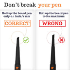 Beard Pen Filler for Men - Barber Styling Grooming Pencil - Waterproof Proof, Sweat Proof, Long Lasting Solution with Natural Finish - Cover Beard and Scalp Patches in Seconds - Black 1 Pack