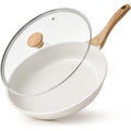 SENSARTE Nonstick Ceramic Frying Pan with Lid 8/9.5/10/11/12.5 Inch Omelet Pan Skillet, Free of Intentionally Added PFAS/PTFE Non-toxic Chef's Pan Induction Compatible Pan, Heat Resistant Handle