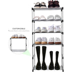 Jucaifu Stackable Small Shoe Rack, Entryway, Hallway And Closet Space Saving Storage And Organization (3-Tier, Black)