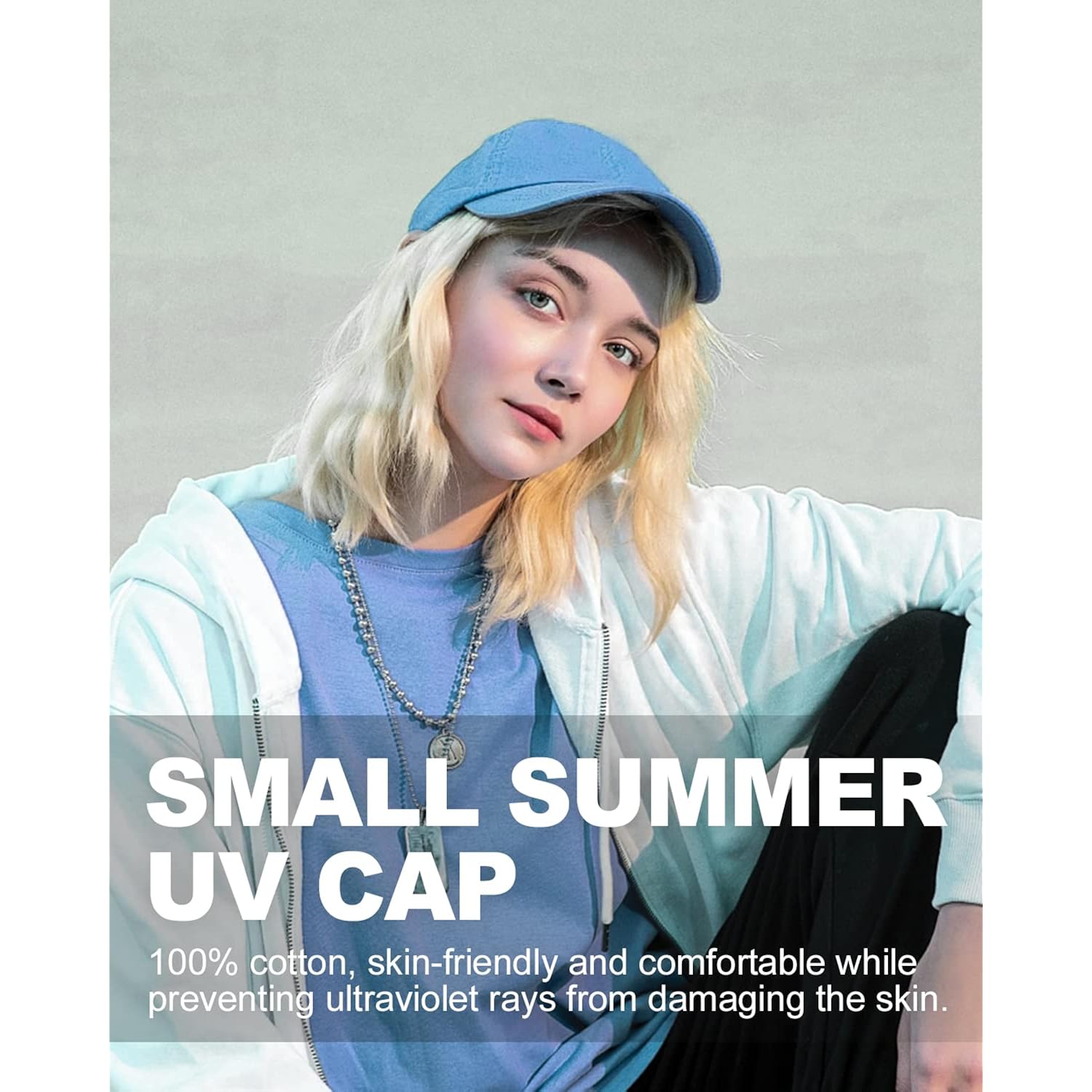 Zylioo Small Baseball Cap,Petite Size Ball Cap,Relaxed Little Sports Cap,Adjustable Fitted Golf Cap for Men Women