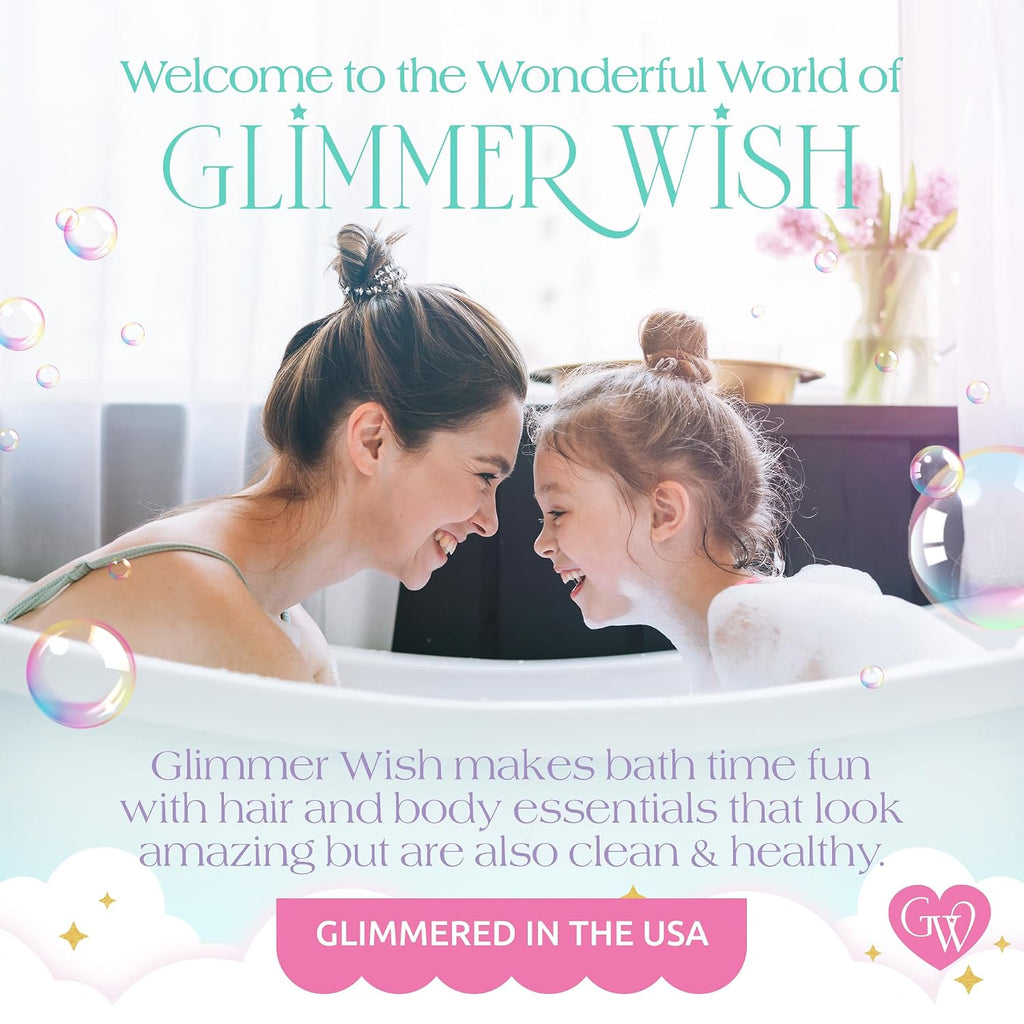 Glimmer Wish Unicorn Kids Body Wash, Gentle Cleanser And Moisturizing Sulfate Free Body Wash, Skin Care For Kids, Vanilla Cotton Candy, 12 Fl Oz