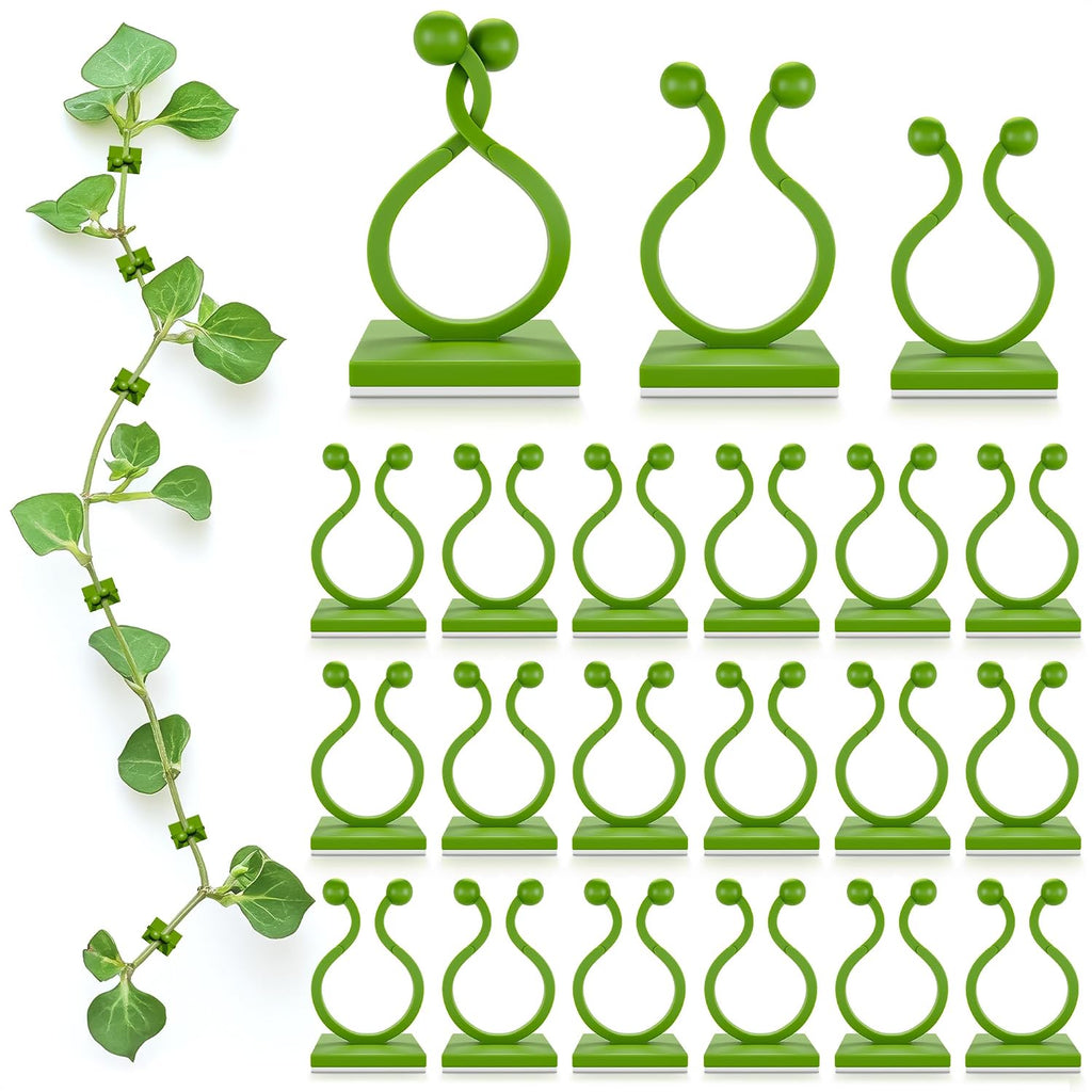 110 Pcs Self-Adhesive Climbing Plant Wall Clips For Vines (Green) | Adhesive Plant Clips For Climbing Plants, Pothos, And Ivy; 40 Small, 40 Medium, 30 Large Sizes In Set; For Indoor & Outdoor