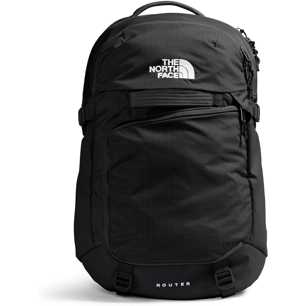 The North Face Router Everyday Laptop Backpack - Daypack, Water Repellent, Laptop Sleeve, Reflective Details, Tnf Black/Tnf Black-Npf, One Size
