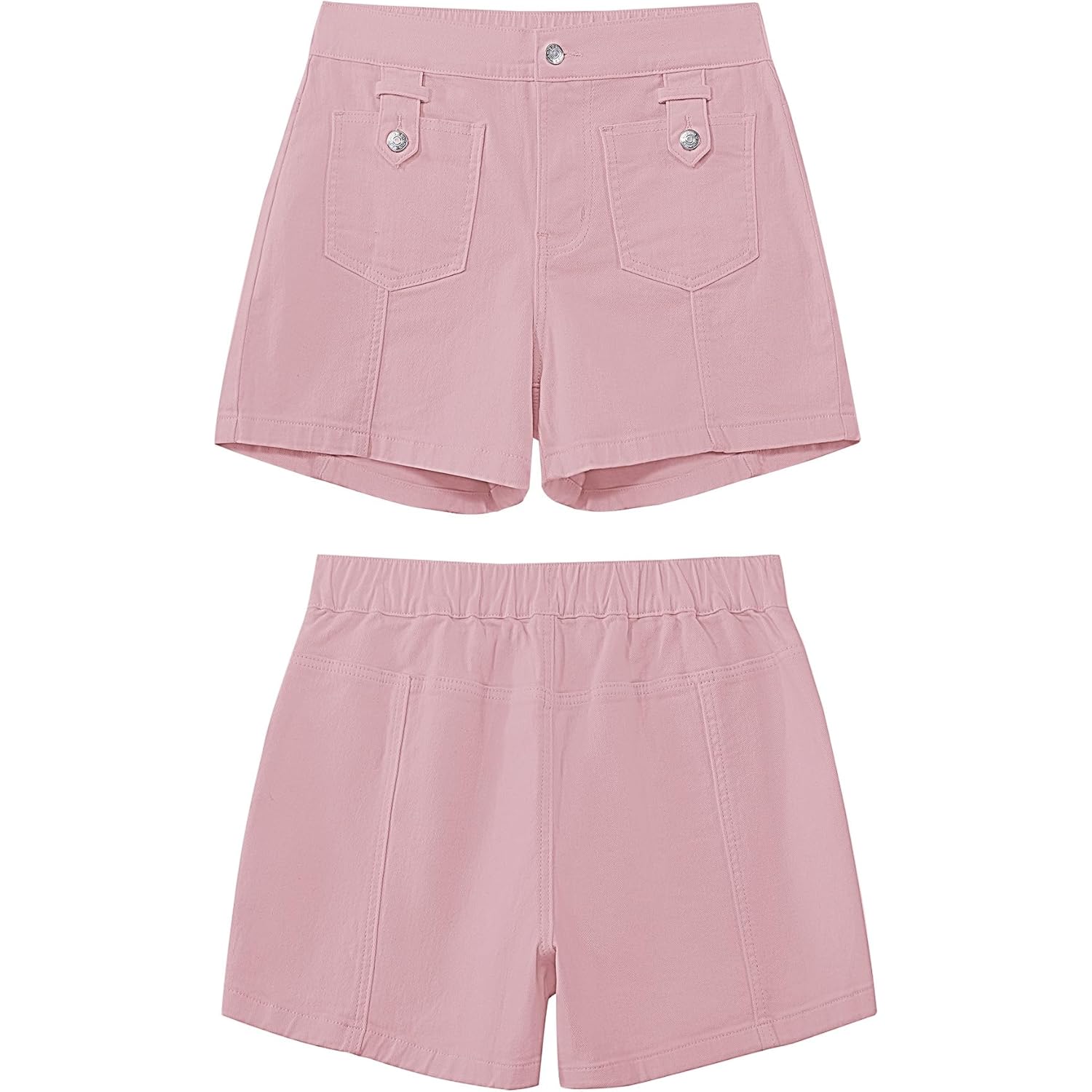 Jean Shorts for Women High Waisted Wide Leg Elastic Waist Stretchy Denim Jorts Summer Causal Shorts with Pockets