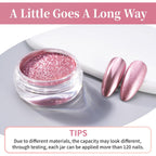 Chrome Nail Powder - Rose Gold/Pink Nails Chrome Powder Mirror Effect, Premium Metallic Mirror Chrome Nail Powder Pigment for Nail Art Decoration