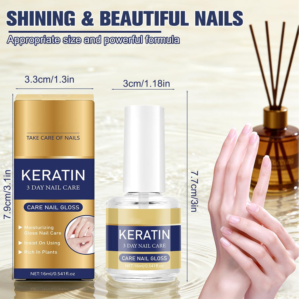 2PCS Keratin Nail Care Oil - Moisturizing Treatment for Strong, Glossy Nails, Repairs Dry & Weak Nails with Aloe Vera & Lavender