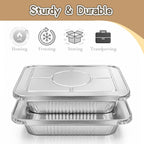 30 Pack Aluminum Foil Pans, 9X13 Disposable Baking Pans, Heavy Duty Food Containers For Baking, Cooking, Roasting, Meal Prep, Parties, Bbq & Catering