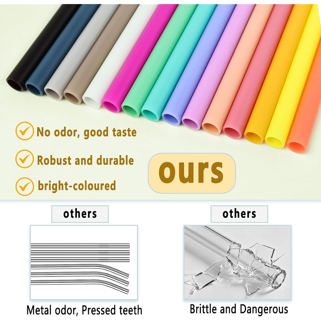 8Pcs Replacement Straws For Owala Freesip 24Oz 32Oz Bottle, Reusable Plastic Straws With Cleaning Cleaner Brush For Insulated Stainless Steel Water Bottle Tumbler Accessories(8 Color)