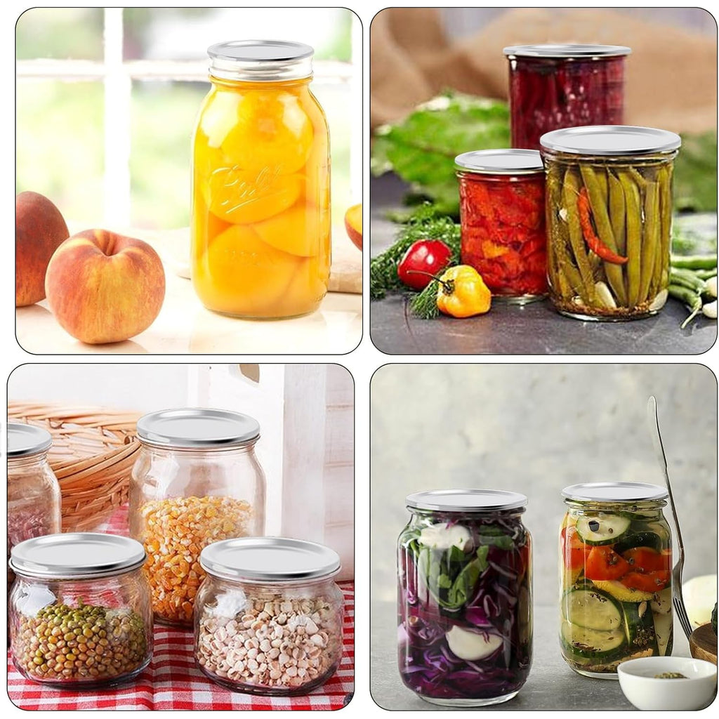 48PCS Mason Jar Lids for Wide and Regular Mouth Jars, No Date Reminder, Compatible with Electric Vacuum Sealers, Vacuum Seal Mason Jar Lids Only