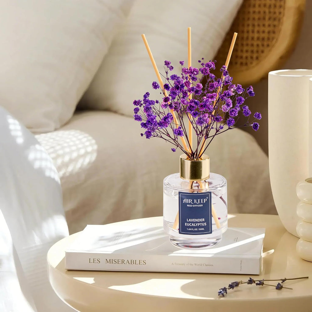 Reed Diffuser Set Of 3,Clean Linen Ocean Mist&Sea Salt Lavender Eucalyptus Oil Reed Diffusers For Bedroom Living Room Office Aromatherapy Oil Reed Diffuser For Gift 50Ml X 3