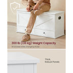 Vasagle Storage Chest, Storage Bench With 2 Fabric Drawers, Farmhouse Style, For Entryway, Bedroom, Living Room, 15.7 X 39.4 X 19.9 Inches, Cloud White Ulsb043W01