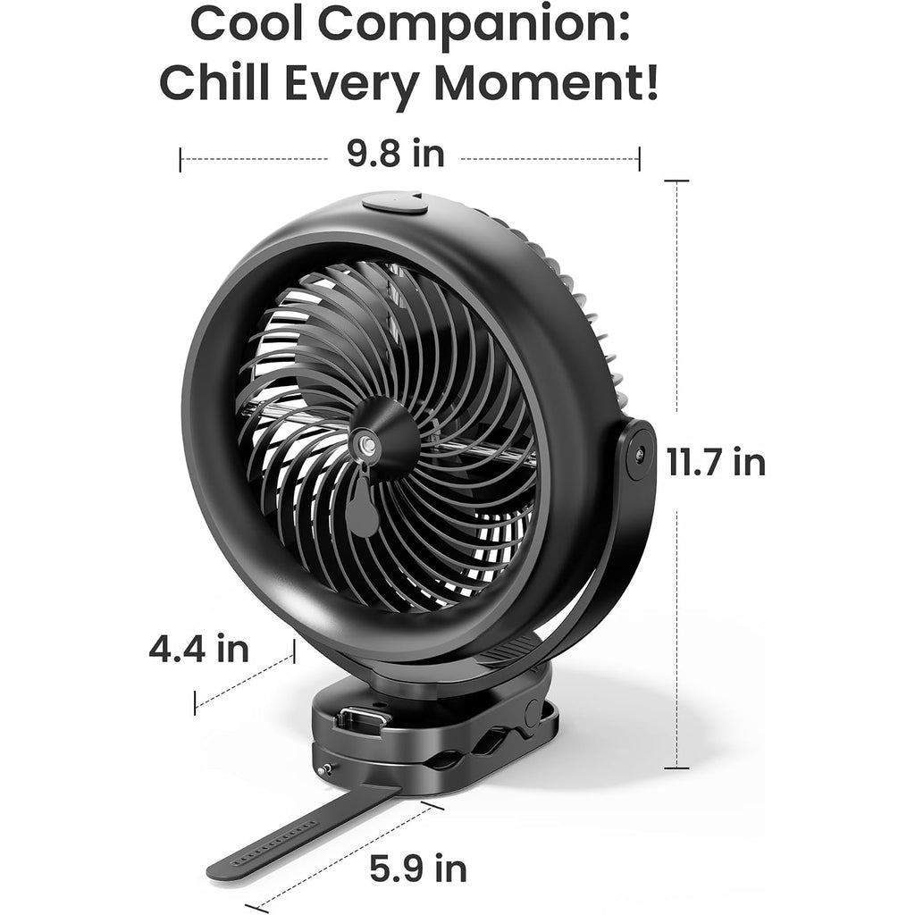 Koonie 8'' 10000Mah Battery Operated Misting Fan With Max. 48 Hrs Runtime | Portable Mist Desk Fan With Clip, 3 Speeds, 2 Spray Modes, 200Ml Tank For Golf Cart Home Office Travel Camping Stroller