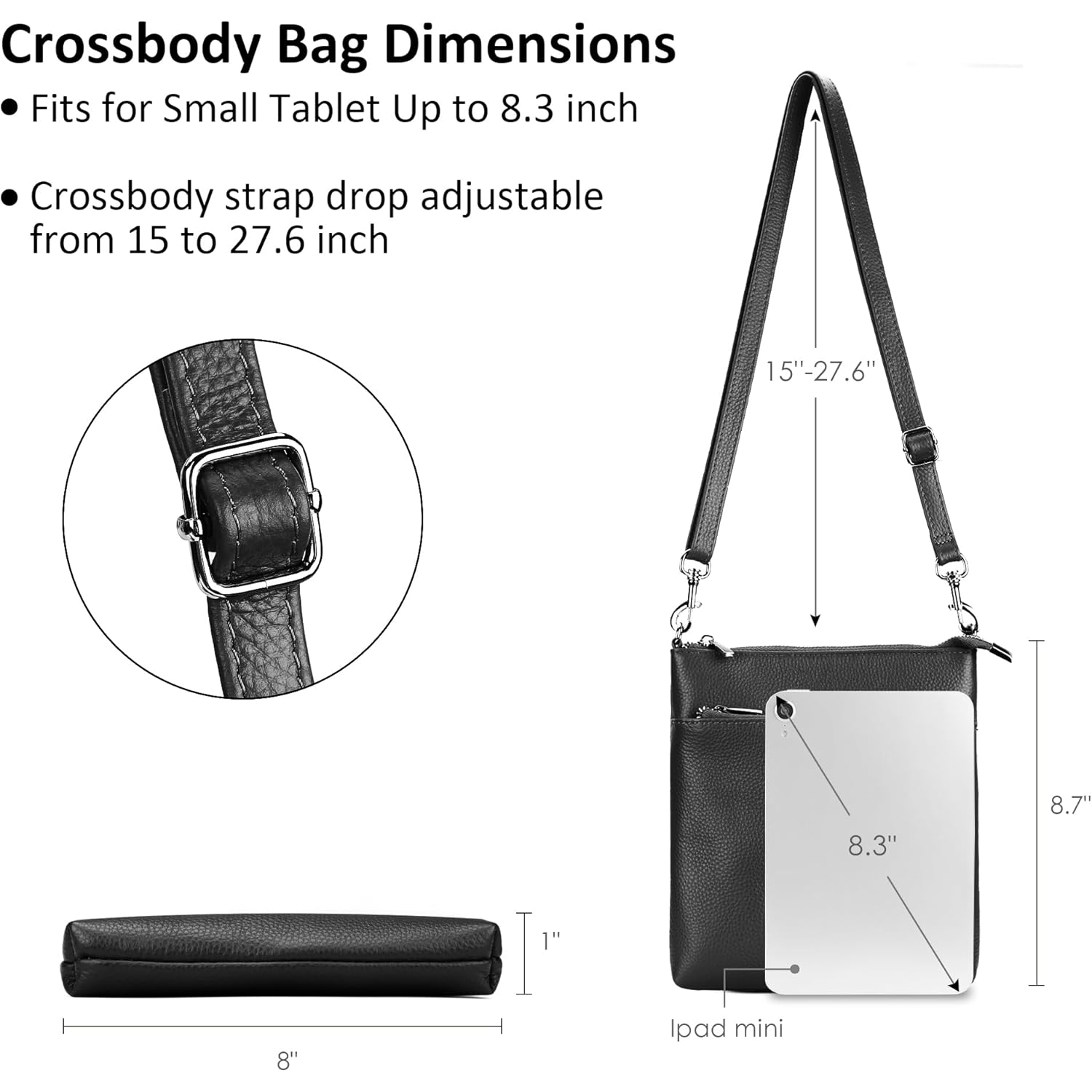 befen Genuine Leather Crossbody Purses for Women Travel Cross Body Bags Lightweight with Adjustable Shoulder Strap
