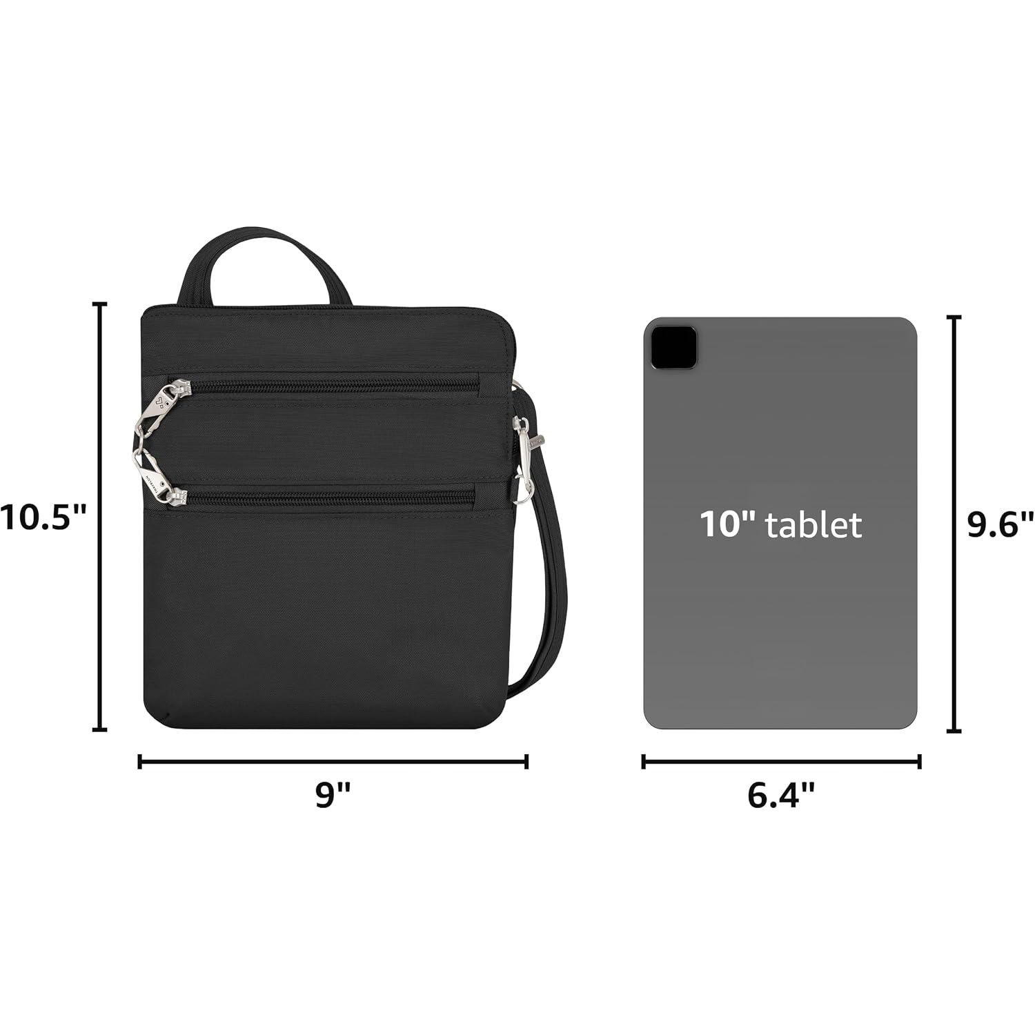 Travelon Anti-Theft Classic Slim Double Zip Crossbody