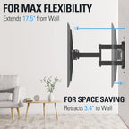 Mounting Dream Tv Wall Mount For Most 32-65 Inch Tv, Full Motion Tv Mount With Dual Arms, Wall Mount Bracket With Swivel And Tilt, Fits 16", 18", 24" Studs, Max Vesa 400X400Mm, 99 Lbs, Md2380-24K