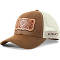 ARIAT Women's Trucker Cap with Leather Floral Patch and Snapback Closure