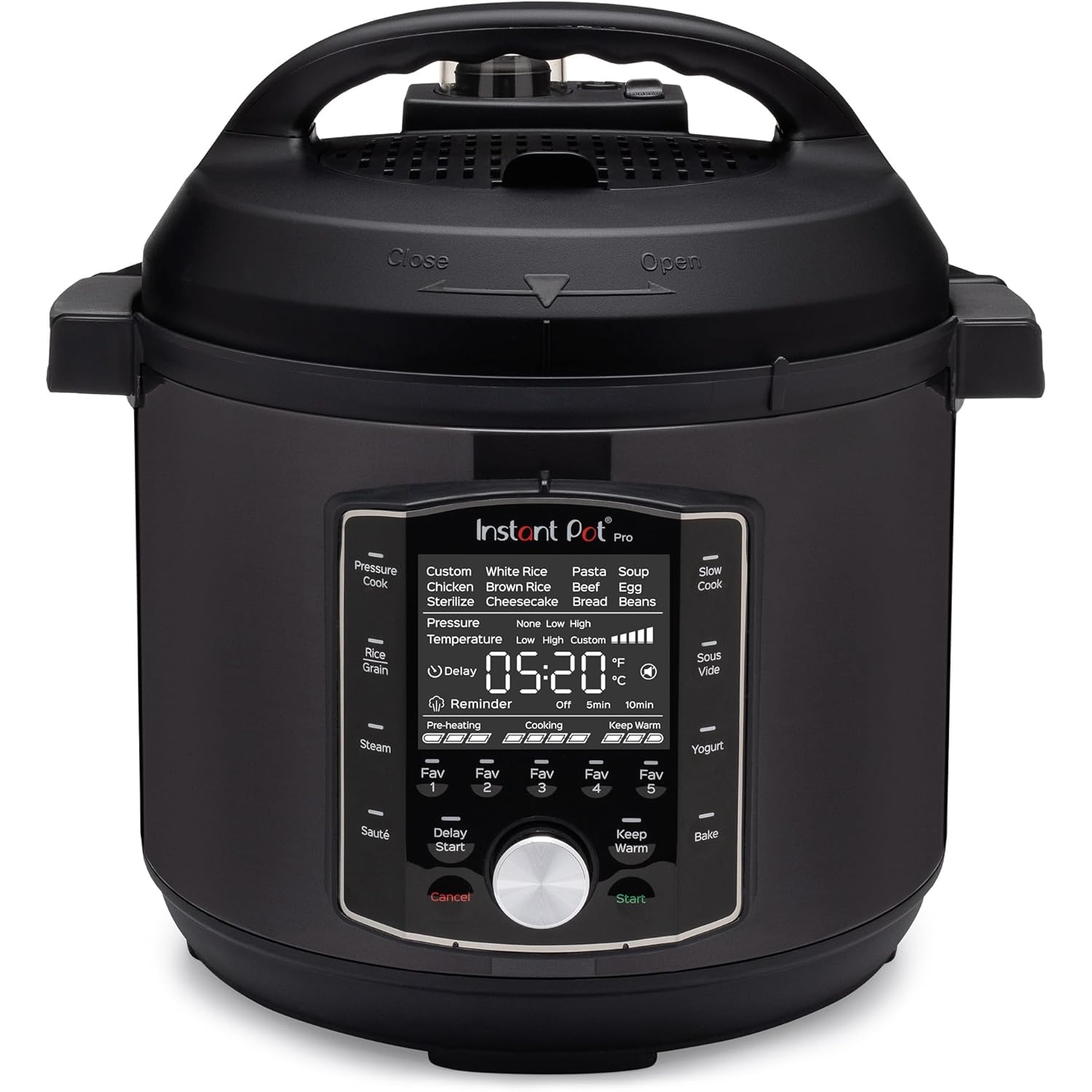 Instant Pot Pro (8 QT) 10-in-1 Pressure Cooker, Slow Cooker, Rice/Grain Cooker, Steamer, Sauté, Sous Vide, Yogurt Maker, Sterilizer, and Warmer, Includes App with Over 800 Recipes, Black