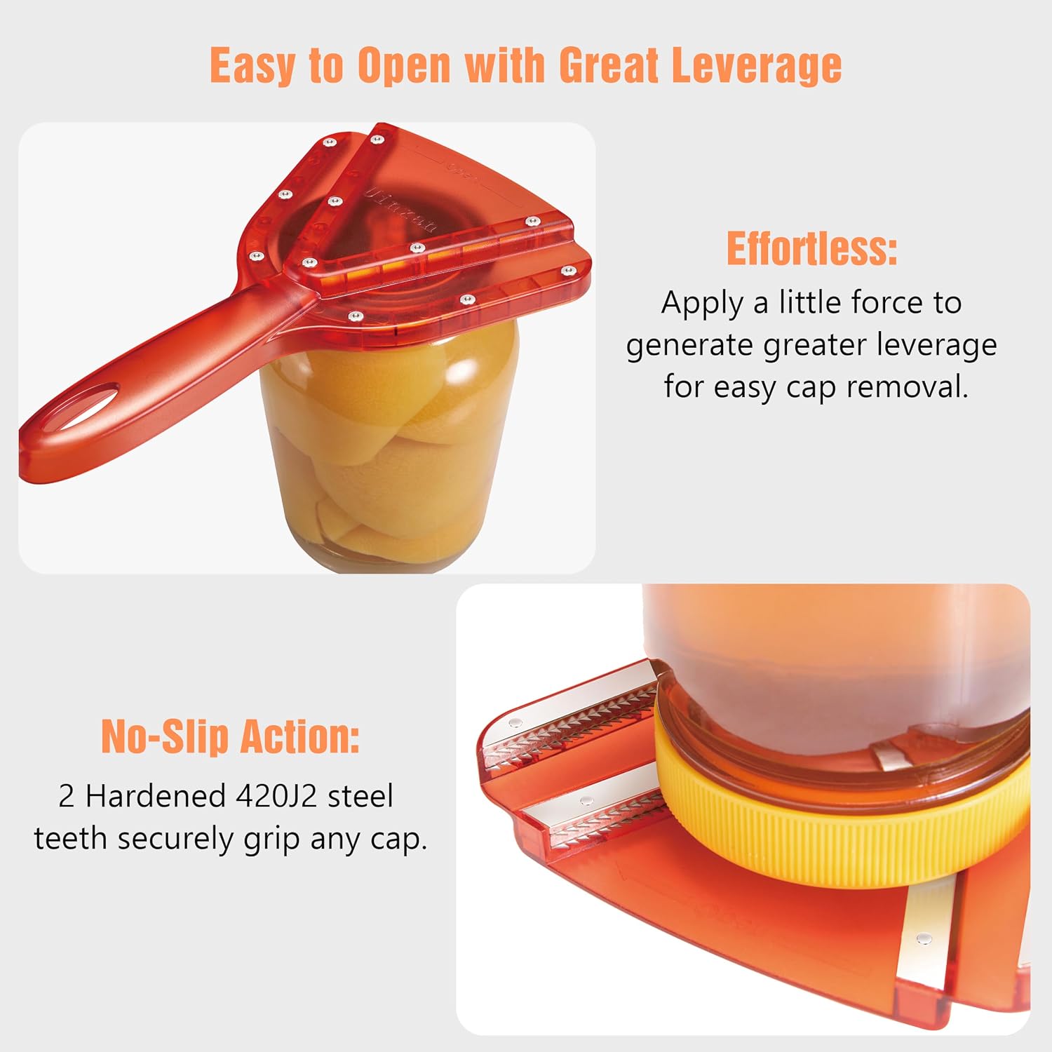 Jar Opener For Weak Hands & Seniors With Arthritis - Handheld Manual | Effortlessly Opens Stubborn Screw Lids & Bottle Caps. 304 Stainless Steel. Durable. Patented Kitchen Gadget (Blue)