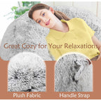 Plush Faux Fur Bean Bag Chairs, Memory Foam Filled Sofa Chair Shape Bean Bag For Adults/Teens/Kids, Ultra-Soft Lazy Sofa For Living Room Bedroom College Dorm, Grey